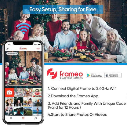 TUTT 15.6” Digital Photo Frame | WiFi IPS Touch Screen, Internal 32 GB | Frameo App | Tabletop or Wall-Mounted | 128GB Micro SD SanDisk + 5 in 1 Card Reader