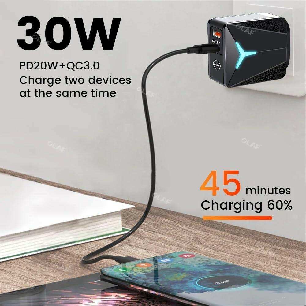 TUTT 15W Magnetic Wireless Charging Pad 2 In 1 With 30W TYPE-C+USB Fast Charger Plug | Compatible with iPhone 14/14Pro/13/13 Pro/12/12 Mini/12 Pro Max/SE 2/11 Series, AirPods Pro | Chargeur magnétique sans fil - www.Shopthatapp.com