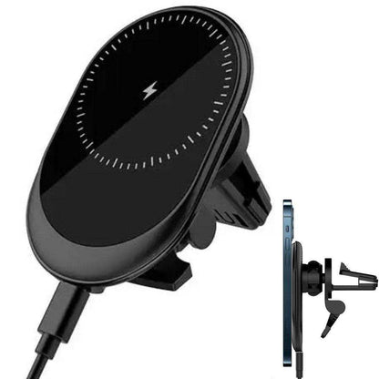 TUTT 15W Qi Magnetic Wireless Car Phone Holder Charger 360° Adjustable Strong Magnetic Compatible with iPhone 15 14 13 12 Pro Plus Max Mini