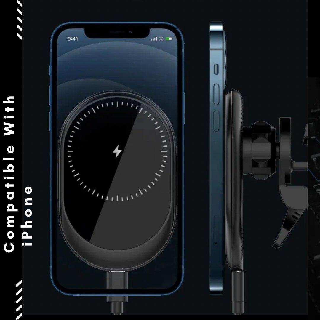 TUTT 15W Qi Magnetic Wireless Car Phone Holder Charger 360° Adjustable Strong Magnetic Compatible with iPhone 15 14 13 12 Pro Plus Max Mini