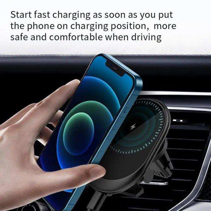 TUTT 15W Qi Magnetic Wireless Car Phone Holder Charger 360° Adjustable Strong Magnetic Compatible with iPhone 15 14 13 12 Pro Plus Max Mini