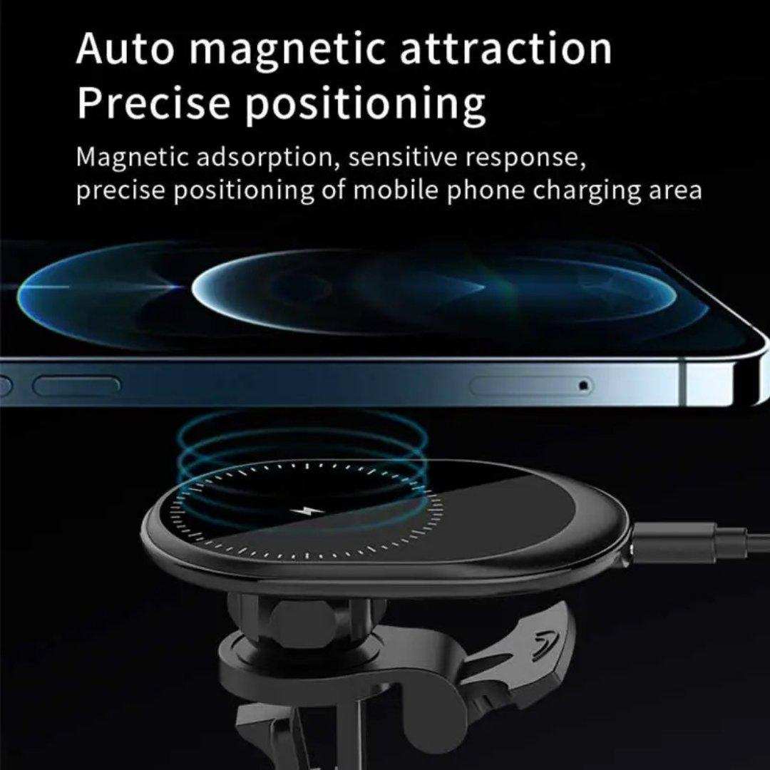 TUTT 15W Qi Magnetic Wireless Car Phone Holder Charger 360° Adjustable Strong Magnetic Compatible with iPhone 15 14 13 12 Pro Plus Max Mini