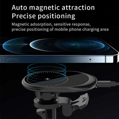 TUTT 15W Qi Magnetic Wireless Car Phone Holder Charger 360° Adjustable Strong Magnetic Compatible with iPhone 15 14 13 12 Pro Plus Max Mini