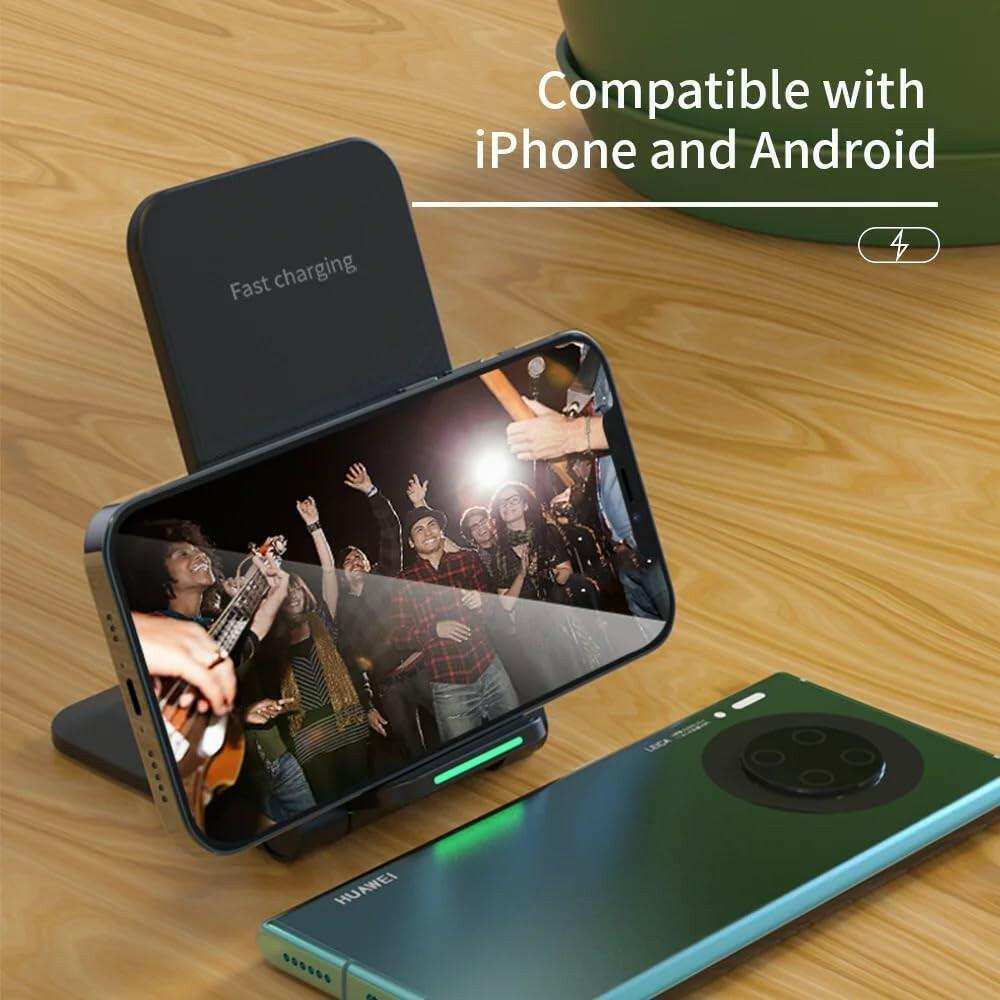 TUTT 15W Wireless Foldable Charger Stand Pad Compatible with iPhone