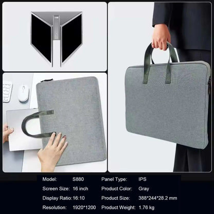 TUTT 16” Dual Screen Portable Monitor for Laptop | Single Cable Connection | 16:10 Ratio IPS, Stand-Alone Design | Windows, macOS, ChromeOS, Linux, and Android | S900