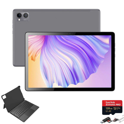 TUTT 2 in 1 P98 10.4” Tablet LTE 4G SIM card WiFi FHD Android 13 with Keyboard, Case, Stylus, 128GB +8GB RAM, 13/5MP Dual Camera Octa-Core | 128GB SanDisk Extreme 3-in-1 SD/TF Kit