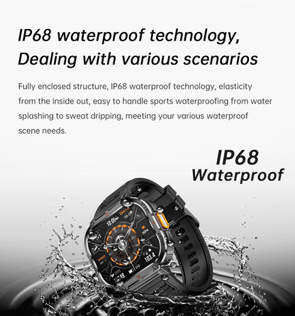 TUTT 2.0" Dial Smart Watch | Rugged Military | Health and Fitness Tracking | Flashlight | NX23 Smartwatches For Men - www.Shopthatapp.com