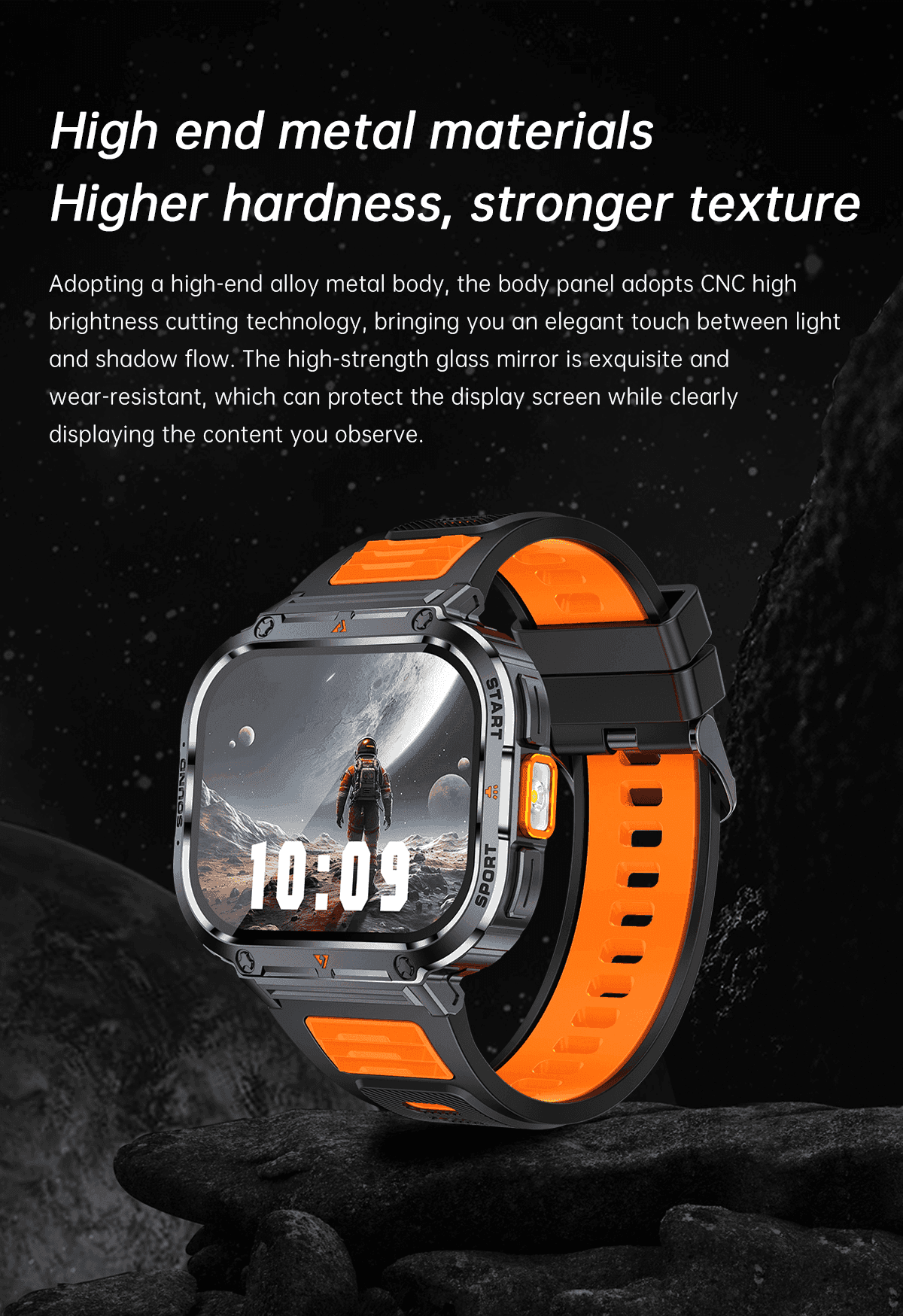 TUTT 2.0" Dial Smart Watch | Rugged Military | Health and Fitness Tracking | Flashlight | NX23 Smartwatches For Men - www.Shopthatapp.com