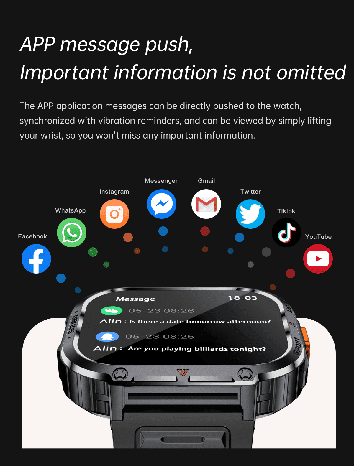 TUTT 2.0" Dial Smart Watch | Rugged Military | Health and Fitness Tracking | Flashlight | NX23 Smartwatches For Men - www.Shopthatapp.com