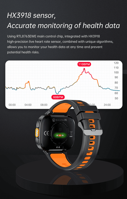TUTT 2.0" Dial Smart Watch | Rugged Military | Health and Fitness Tracking | Flashlight | NX23 Smartwatches For Men - www.Shopthatapp.com