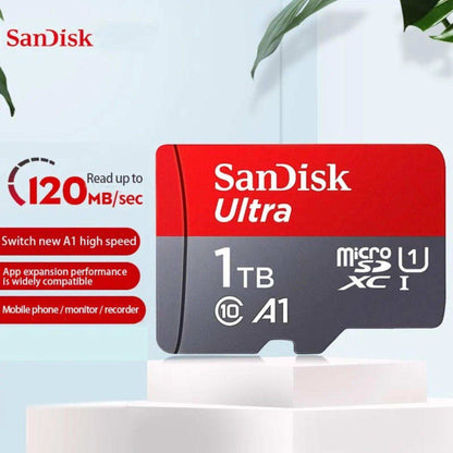 TUTT 3 in 1 | SanDisk 64/128/256/512GB 1TB Ultra microSDXC MicroSD Memory Card Up to 120MB/s, Full HD A1 + Lightning to SD Card iPhone iPad + 2-in-1 SD Card Reader USB3.0 5Gbps