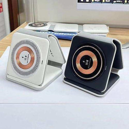 TUTT 3 in 1 Wireless Magnetic Foldable Charger Station Compatible with iPhone - www.Shopthatapp.com