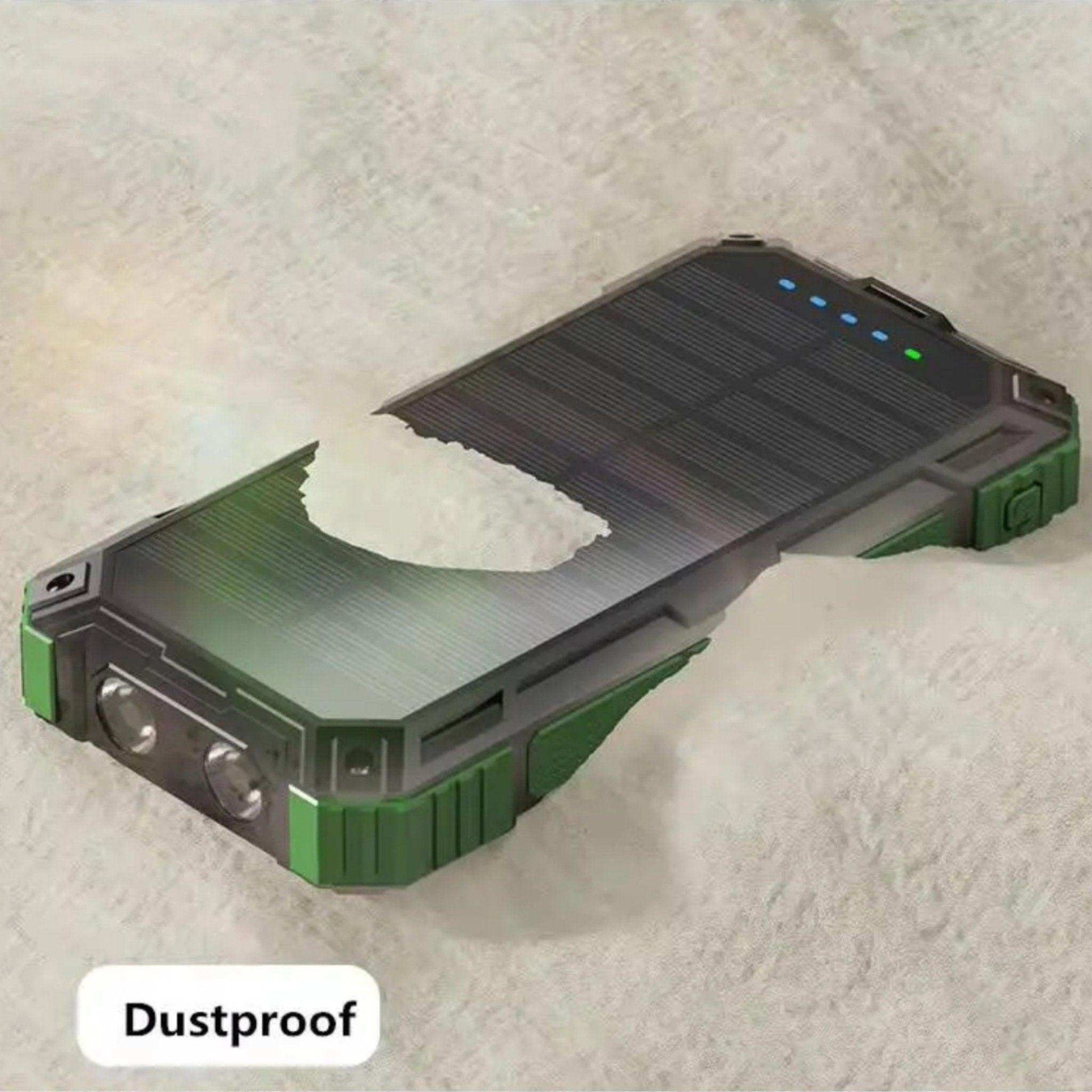 TUTT 30000mAh Portable Rugged Solar-Dual Mode Charging Waterproof Outdoor Power Bank | External Battery 4 Built-In USB Cables | Fast Wireless Charging | 7 Output With Flashlight SOS - www.Shopthatapp.com