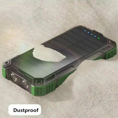 TUTT 30000mAh Portable Rugged Solar-Dual Mode Charging Waterproof Outdoor Power Bank | External Battery 4 Built-In USB Cables | Fast Wireless Charging | 7 Output With Flashlight SOS - www.Shopthatapp.com
