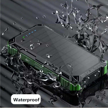 TUTT 30000mAh Portable Rugged Solar-Dual Mode Charging Waterproof Outdoor Power Bank | External Battery 4 Built-In USB Cables | Fast Wireless Charging | 7 Output With Flashlight SOS - www.Shopthatapp.com