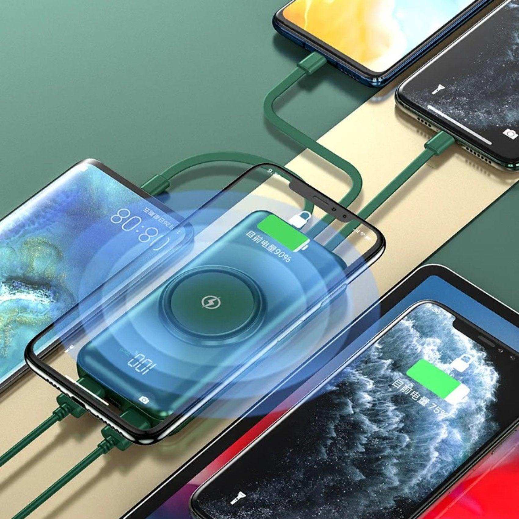 TUTT 30,000mAh Wireless Portable Charger Power Bank with Built-in 4 Cable, 6 Outputs & 3 Inputs Fast Charging External Power USB-C Battery Pack, LED Display - www.Shopthatapp.com