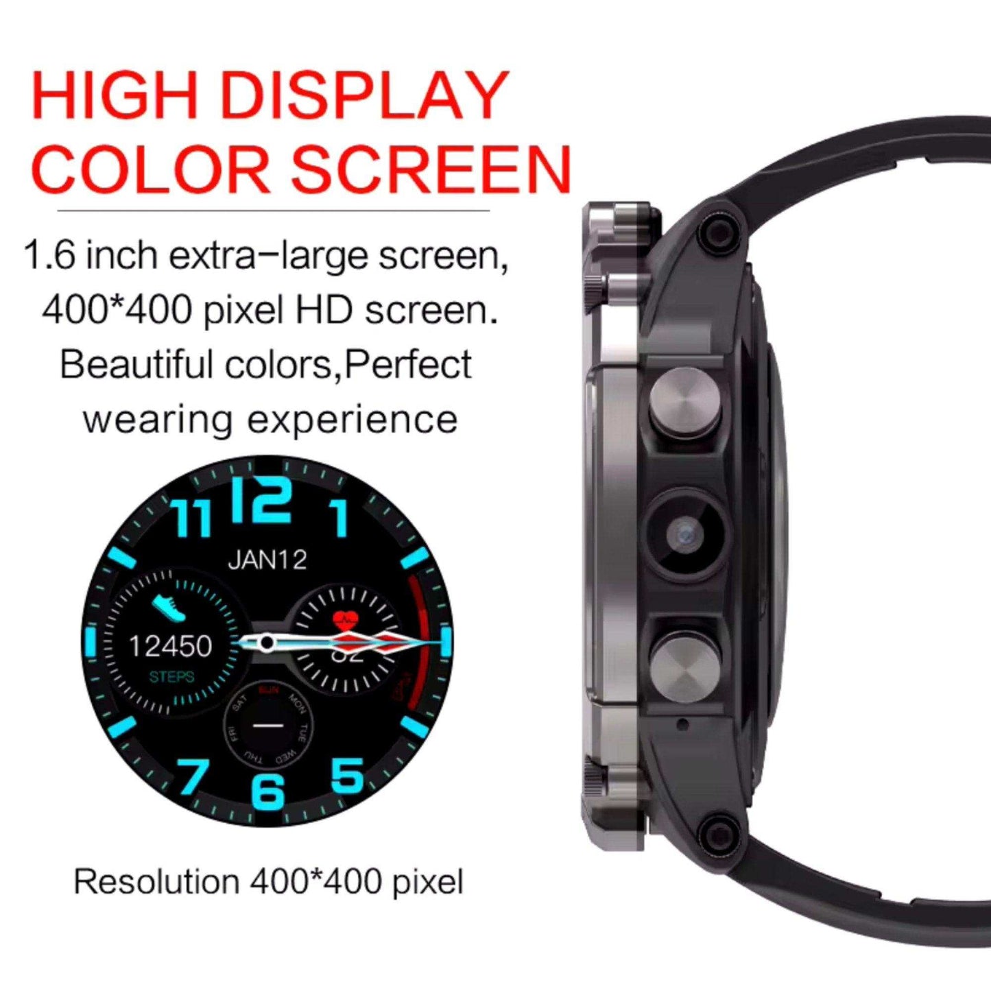 TUTT 4G Smart Watch Rugged with SIM Card | Dual Camera | 2GBRAM+16GBROM | V20 | Health and Fitness Tracker - www.Shopthatapp.com