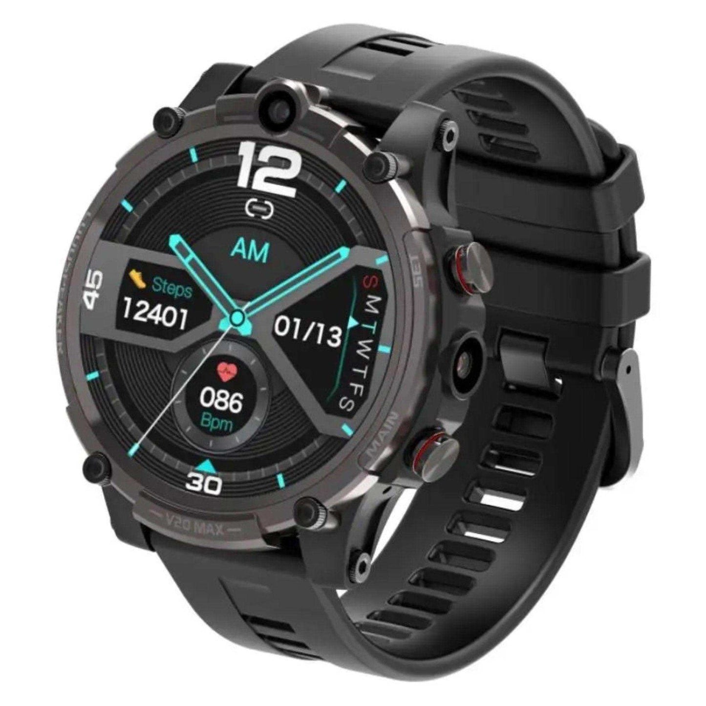 TUTT 4G Smart Watch Rugged with SIM Card | Dual Camera | 2GBRAM+16GBROM | V20 | Health and Fitness Tracker - www.Shopthatapp.com