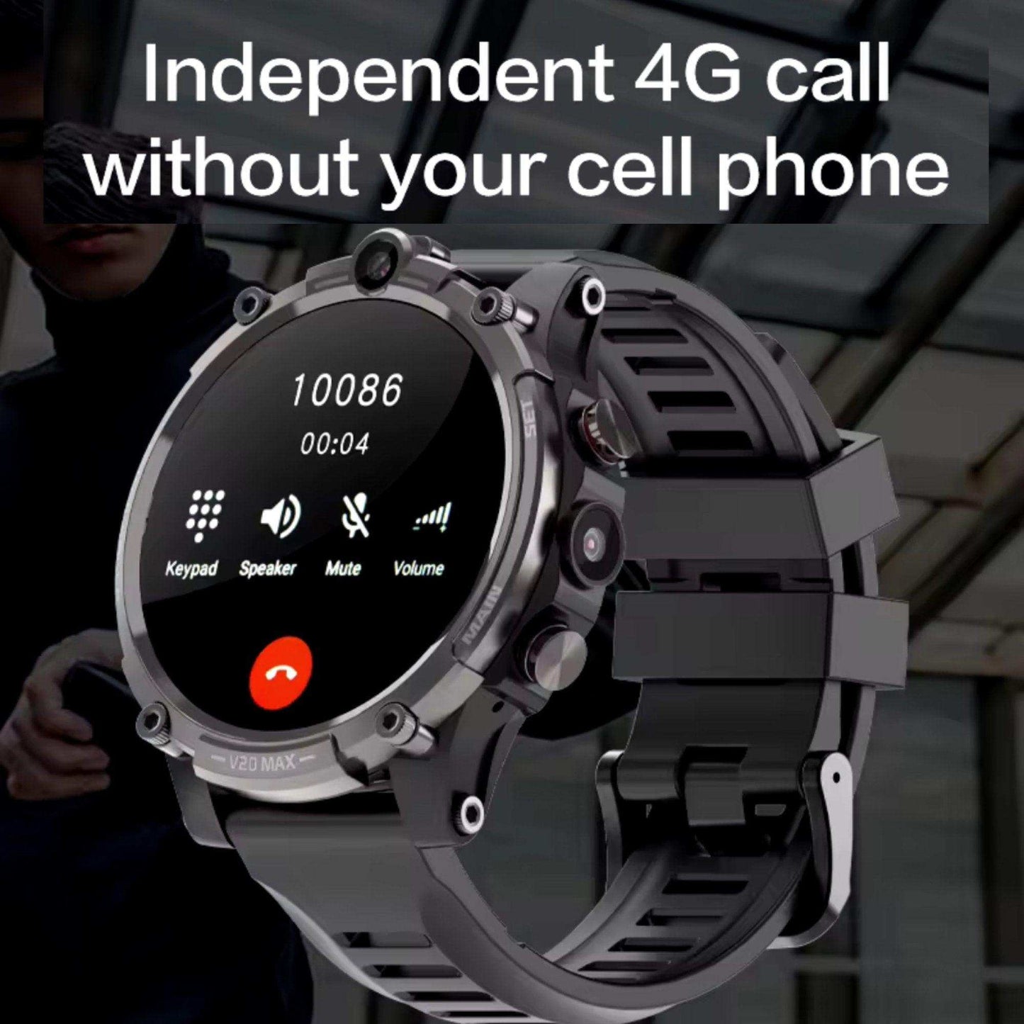 TUTT 4G Smart Watch Rugged with SIM Card | Dual Camera | 2GBRAM+16GBROM | V20 | Health and Fitness Tracker - www.Shopthatapp.com