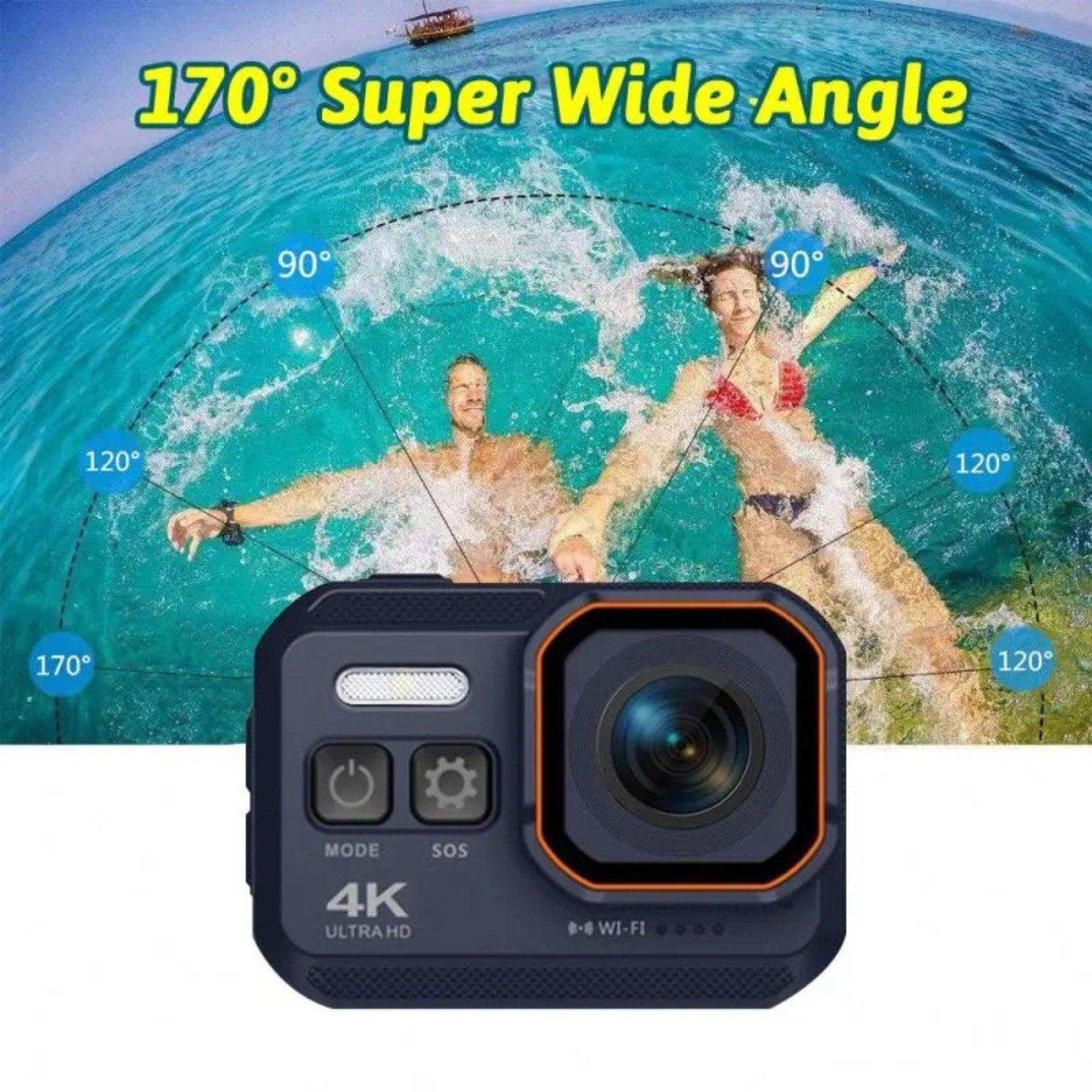 TUTT 4K 60fps 20MP Waterproof Action Camera Dash Cam 2” IPS Display IP68 Waterproof Underwater Wi-fi Motion Camera Hamlet Vlogging Hard Case 128GB SanDisk 3 in 1 SD/TF/Charging Kit - www.Shopthatapp.com