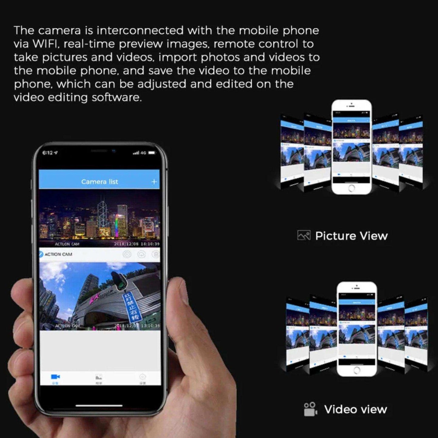 TUTT 4K 60fps 20MP Waterproof Action Camera Dash Cam 2” IPS Display IP68 Waterproof Underwater Wi-fi Motion Camera Hamlet Vlogging Hard Case 128GB SanDisk 3 in 1 SD/TF/Charging Kit - www.Shopthatapp.com