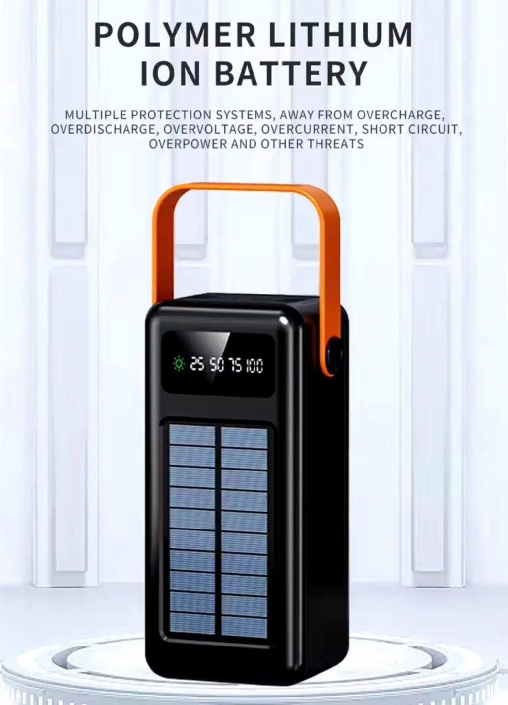 TUTT 60,000 mAh Solar Power Bank | Fast Charging | Built-In Cables | Flashlight | PowerBanks PD 22.5W Portable Phone Mobile Charger - www.Shopthatapp.com