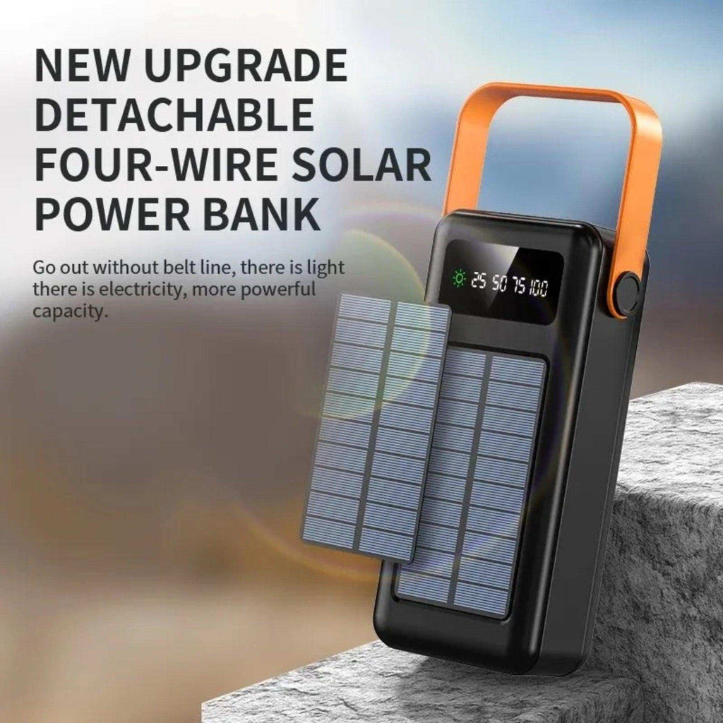 TUTT 60,000 mAh Solar Power Bank | Fast Charging | Built-In Cables | Flashlight | PowerBanks PD 22.5W Portable Phone Mobile Charger - www.Shopthatapp.com