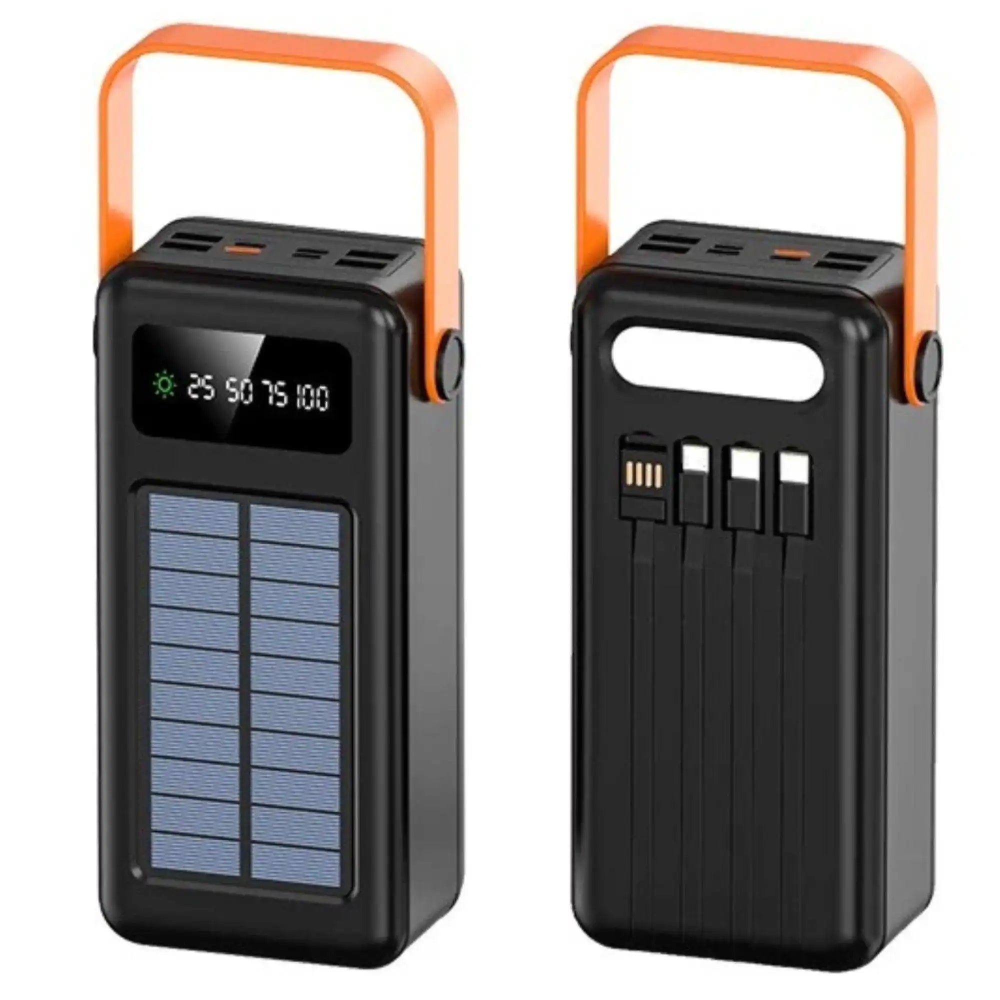TUTT 60,000 mAh Solar Power Bank | Fast Charging | Built-In Cables | Flashlight | PowerBanks PD 22.5W Portable Phone Mobile Charger - www.Shopthatapp.com