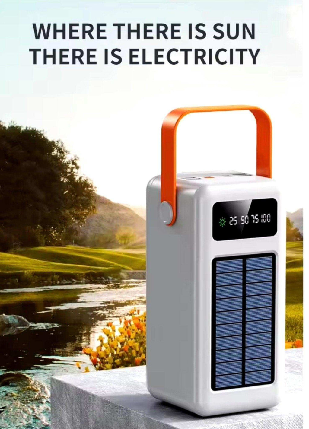 TUTT 60,000 mAh Solar Power Bank | Fast Charging | Built-In Cables | Flashlight | PowerBanks PD 22.5W Portable Phone Mobile Charger - www.Shopthatapp.com