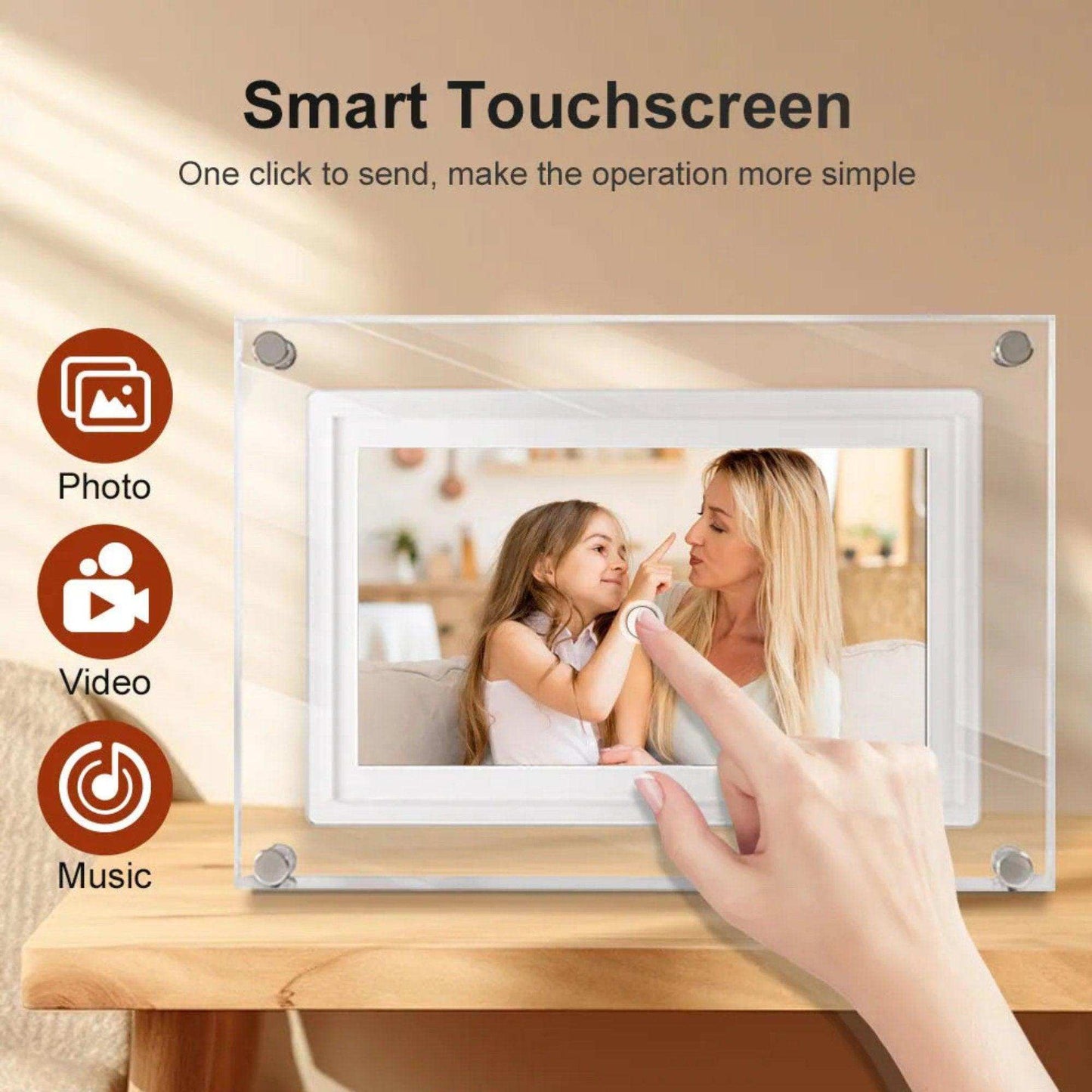 TUTT 7" and 10” Acrylic Digital Photo Frame | WiFi | IPS Touchscreen | 32GB Built-In Storage | Frameo App | SanDisk Extreme PRO® 64GB micro SD Card + Reader Kit
