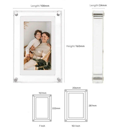 TUTT 7" and 10” Acrylic Digital Photo Frame | WiFi | IPS Touchscreen | 32GB Built-In Storage | Frameo App | SanDisk Extreme PRO® 64GB micro SD Card + Reader Kit