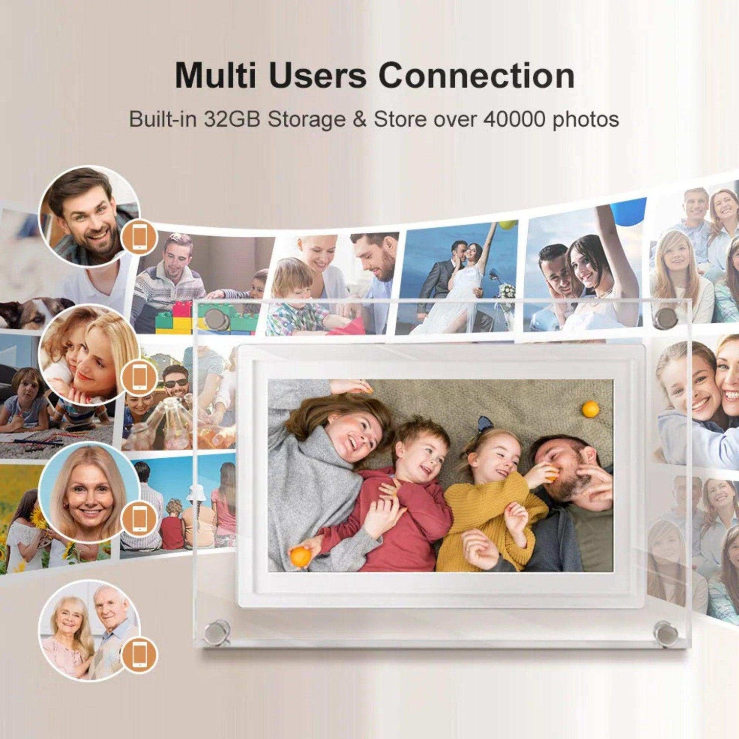 TUTT 7" and 10” Acrylic Digital Photo Frame | WiFi | IPS Touchscreen | 32GB Built-In Storage | Frameo App | SanDisk Extreme PRO® 64GB micro SD Card + Reader Kit