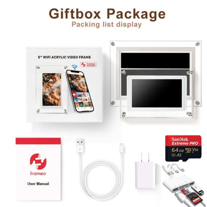TUTT 7" and 10” Acrylic Digital Photo Frame | WiFi | IPS Touchscreen | 32GB Built-In Storage | Frameo App | SanDisk Extreme PRO® 64GB micro SD Card + Reader Kit