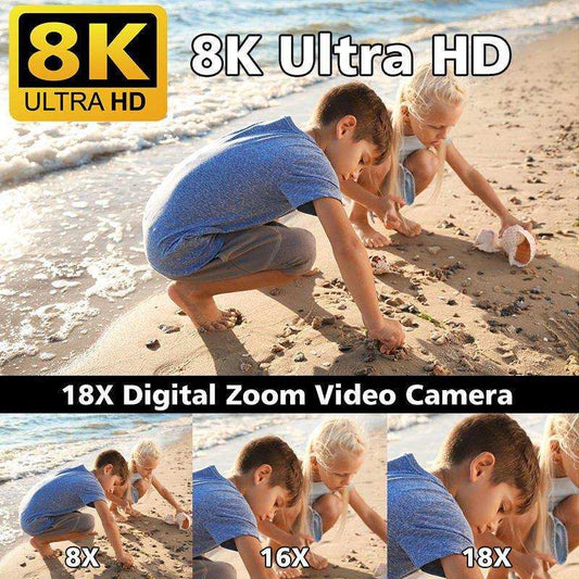 TUTT 8K 48MP Camcorder WIFI Digital Video Camera Recorder | Premium Combo 128GB SanDisk 2 Batteries - www.Shopthatapp.com