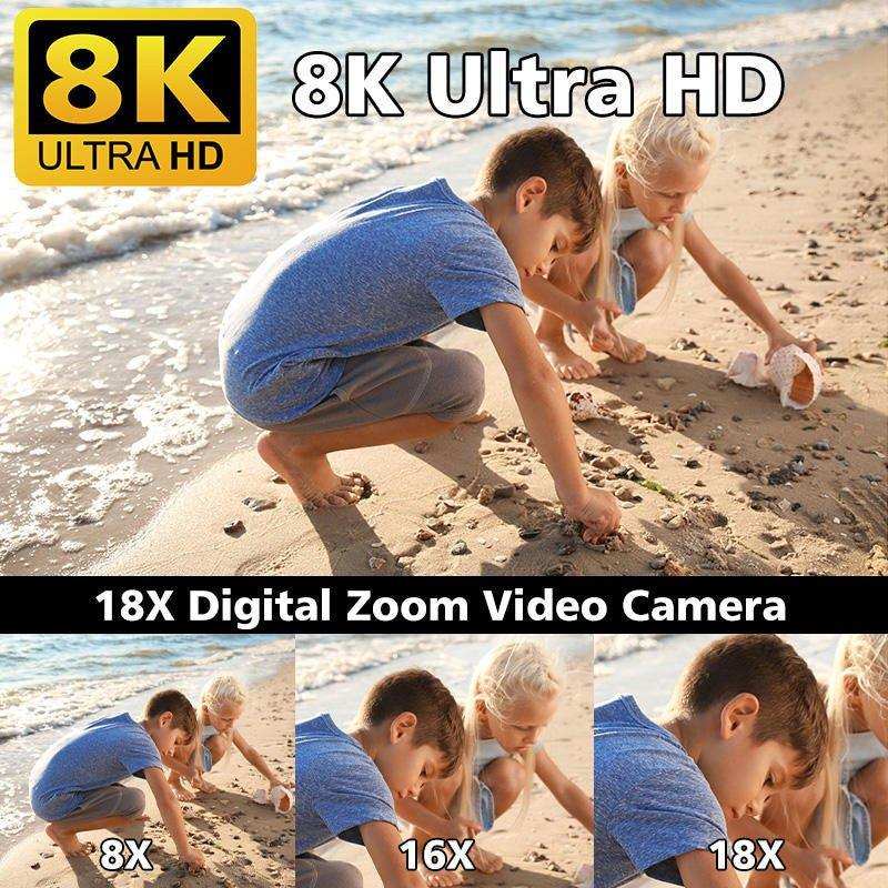 TUTT 8K 48MP Camcorder WIFI Digital Video Camera Recorder | Premium Combo 128GB SanDisk 2 Batteries - www.Shopthatapp.com