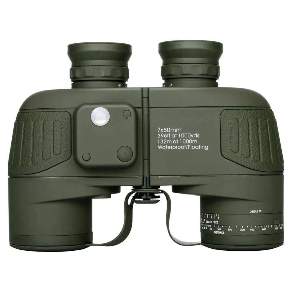TUTT Admiral 7x50 Rugged Waterproof Binocular with Internal Rangefinder & Compass - www.Shopthatapp.com