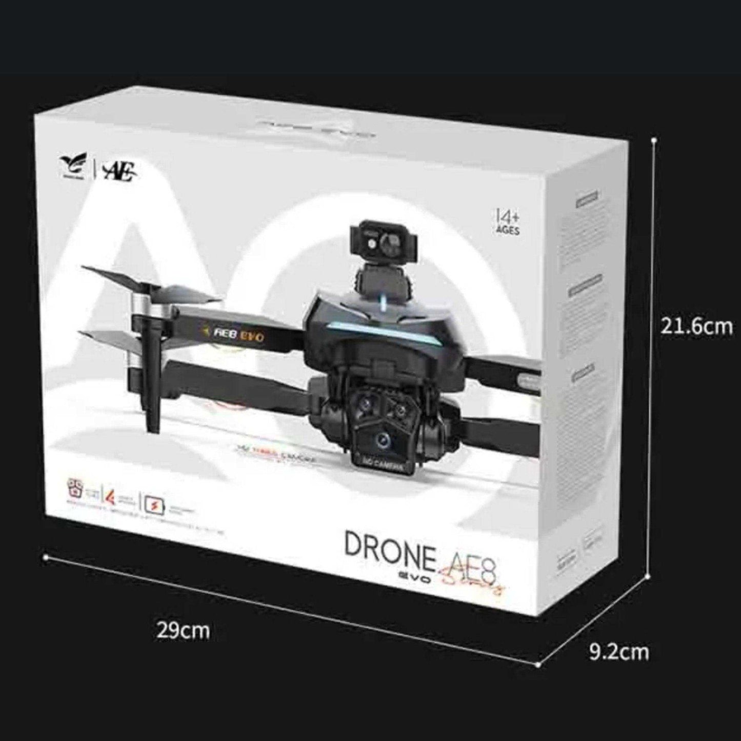 TUTT AE8 EVO 8K Professional GPS 5G Drone with Dual HD Camera 360 Optical Flow Laser Obstacle Avoidance 3-Axis Mechanical Gimbal & EIS Stabilization Intelligent Modes Brushless 2* Batteries 335gr - www.Shopthatapp.com
