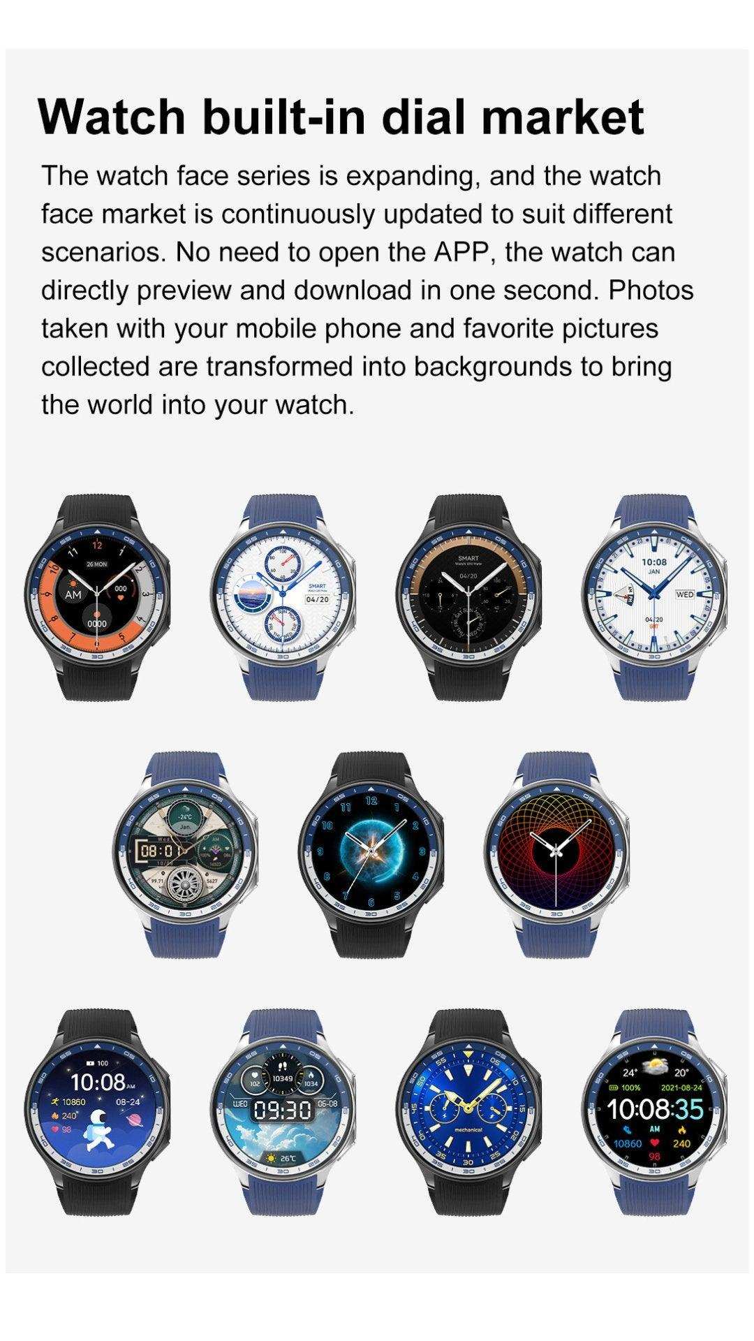 TUTT Classic AMOLED Ultra-Slim/Light 1.43" HD Smart Watch for Men | 4GB RAM AI | 3 Straps Premium Leather & Rubber | Always-On Dial Smartwatch - www.Shopthatapp.com