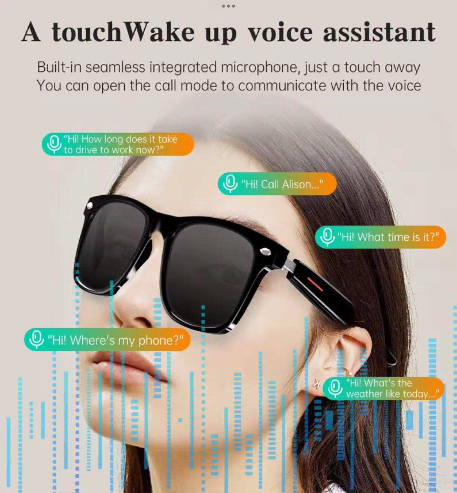 TUTT Bluetooth Smart Glasses Anti-Blue Ray UV | Wireless Call & Music AI Voice & Camera Control Sunglasses | E13 Test Kit | Replaceable With Prescription 2 Lenses - www.Shopthatapp.com