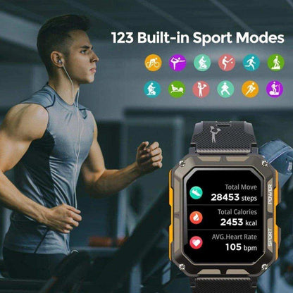 TUTT Smartwatch for Men Military Rugged | Speaker Pedometer IP68 Waterproof 1.83'' HD Tactical Smart Watch Fitness and Health Tracking Long Battery Life C20-Pro - www.Shopthatapp.com