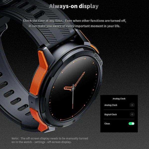 TUTT Smartwatch for Men | 1 ATM 10 Meter Depth AMOLED screen  | 410mah Long Battery Life Fitness Health Tracking Smart Watch Military Rugged  C25 - www.Shopthatapp.com