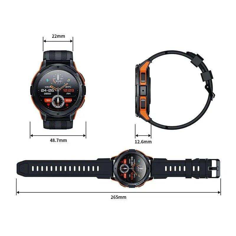 TUTT Smartwatch for Men | 1 ATM 10 Meter Depth AMOLED screen  | 410mah Long Battery Life Fitness Health Tracking Smart Watch Military Rugged  C25 - www.Shopthatapp.com