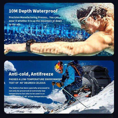 TUTT Smartwatch for Men | 1 ATM 10 Meter Depth AMOLED screen  | 410mah Long Battery Life Fitness Health Tracking Smart Watch Military Rugged  C25 - www.Shopthatapp.com