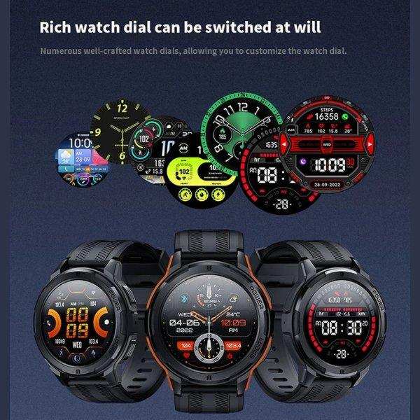 TUTT Smartwatch for Men | 1 ATM 10 Meter Depth AMOLED screen  | 410mah Long Battery Life Fitness Health Tracking Smart Watch Military Rugged  C25 - www.Shopthatapp.com