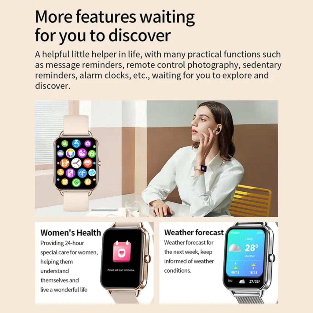TUTT Classic Smartwatch Men Women AMOLED Touch Screen 1.65 Inch BT Calling Smart Watch Fitness Sports Tracker Rubber Straps DA2 - www.Shopthatapp.com