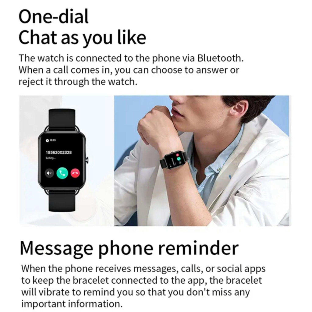 TUTT Classic Smartwatch Men Women AMOLED Touch Screen 1.65 Inch BT Calling Smart Watch Fitness Sports Tracker Rubber Straps DA2 - www.Shopthatapp.com