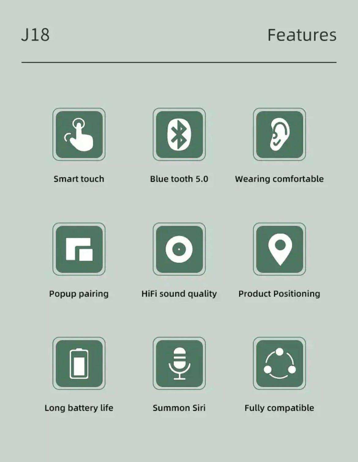 TUTT Classic Wireless Earbuds, Mini Bluetooth 5.3 Headphones HiFi Stereo, Wireless Earphones with ENC Noise Cancelling Mic, Touch Control, Type-C Charging, IPX7 Waterproof in Ear - www.Shopthatapp.com