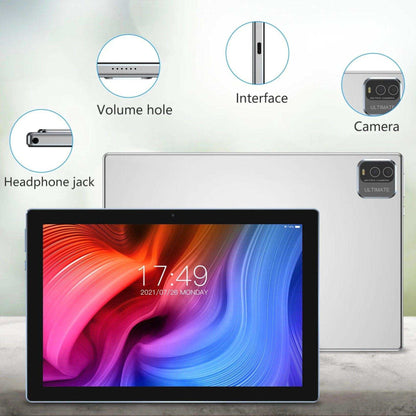 TUTT 10” Tablet Android 13 Keyboard, Mouse, Case, Stylus, 128GB ROM+12GB RAM | Dual Camera CP20 128GB SanDisk