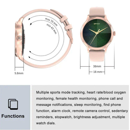 TUTT DT Women Diamond AMOLED Screen SmartWatch for Ladies Reloj Inteligente Fitness Sport Health Smart Watch Steel Straps - www.Shopthatapp.com