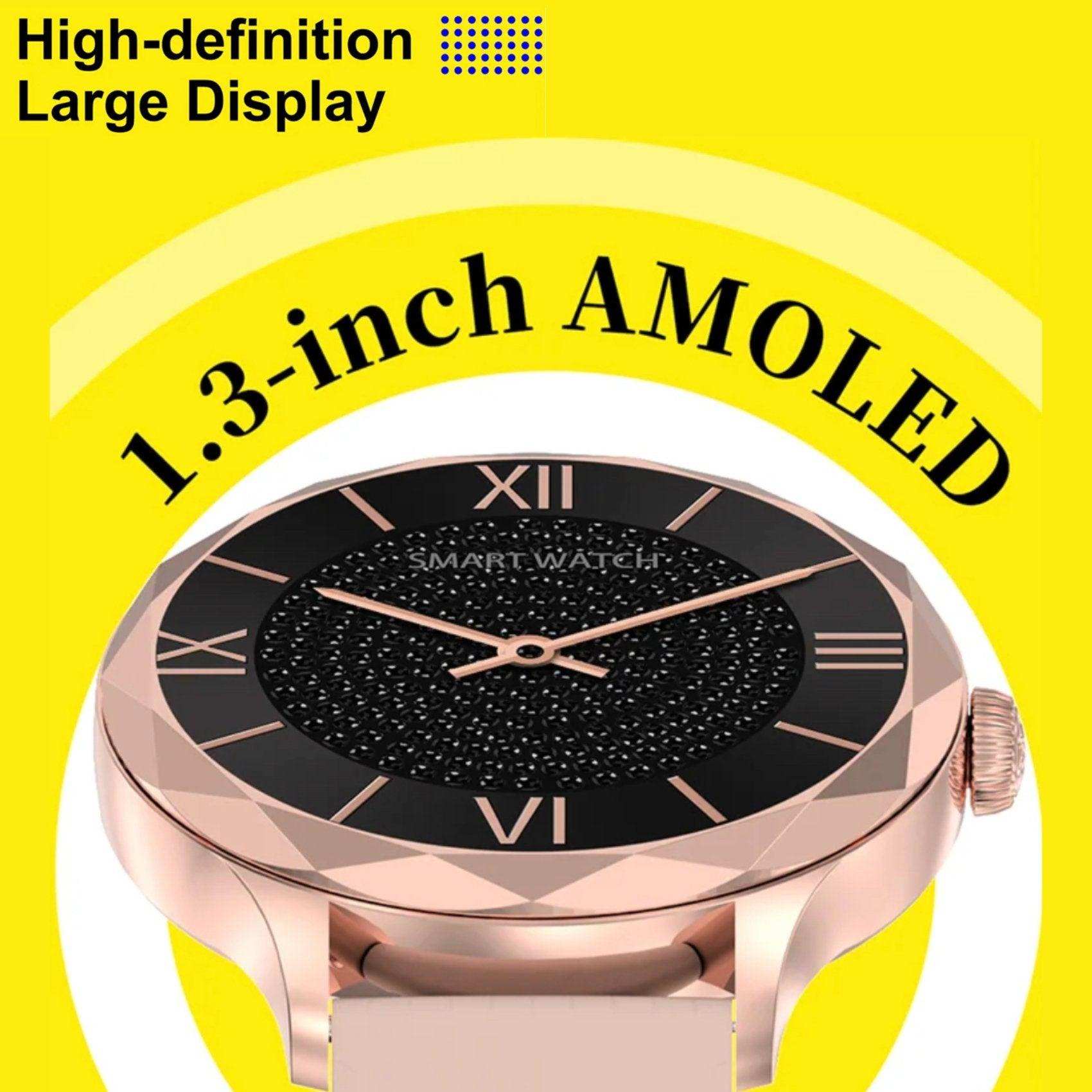 TUTT DT Women Diamond AMOLED Screen SmartWatch for Ladies Reloj Inteligente Fitness Sport Health Smart Watch Steel Straps - www.Shopthatapp.com